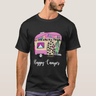 Camping Happy Summer Camp Leopard Glamping Hike T-Shirt