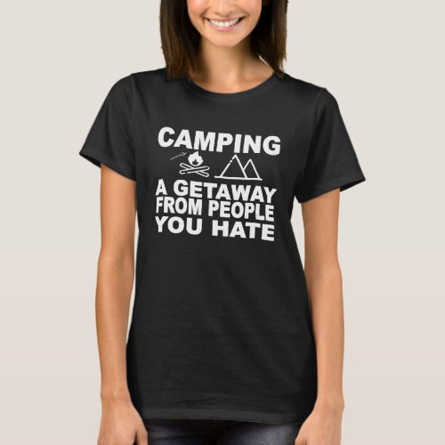 Camping Hate People Funny Camper Vintage T-Shirt