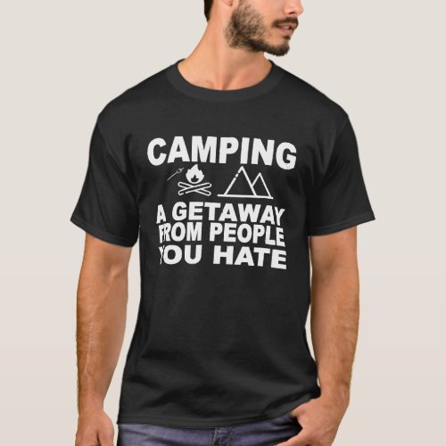 Camping Hate People Funny Camper Vintage T-Shirt