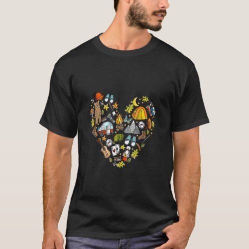 Camping Heart  Camping Lady Camping T-Shirt