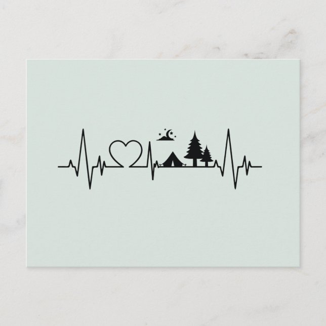 Camping Heartbeat Postcard (Front)