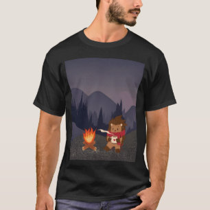 Camping Hedgehog by Bonfire Animal Campers family T-Shirt