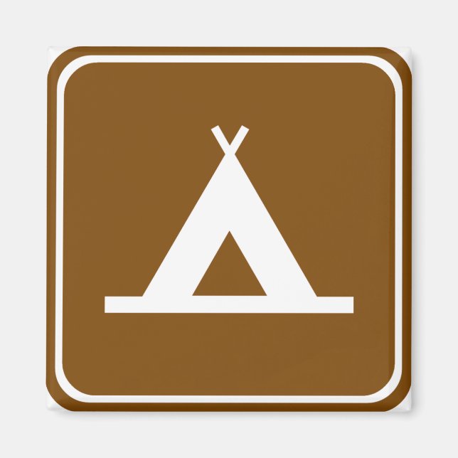 Camping Highway Sign Magnet (Front)