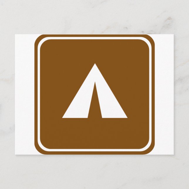 Camping Highway Sign Postcard (Front)