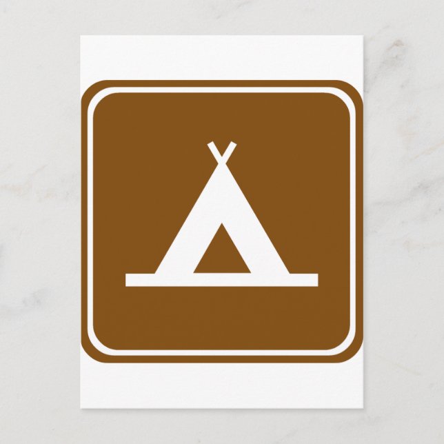 Camping Highway Sign Postcard (Front)