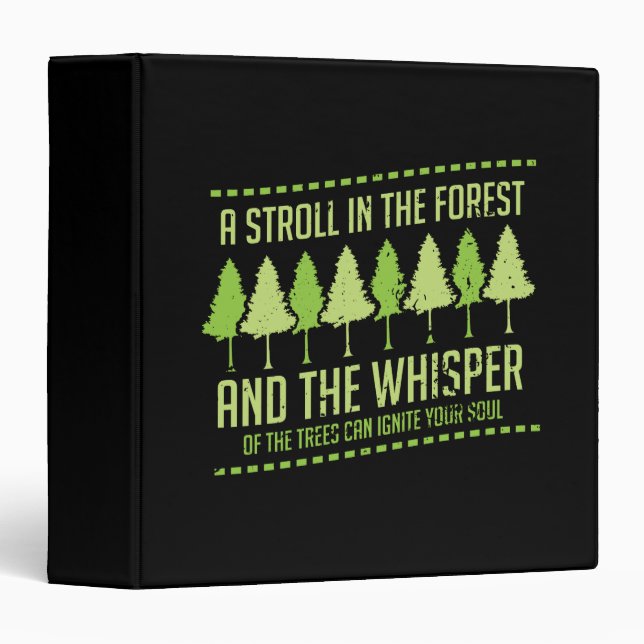 Camping Hiking Forest Gift 3 Ring Binder (Front/Spine)