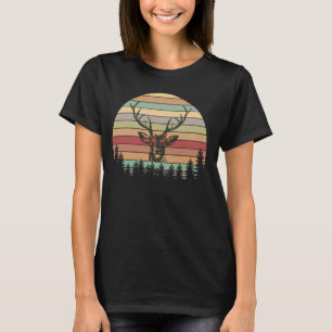 Camping Hiking Forest Mountains Deer Wilderness Ad T-Shirt