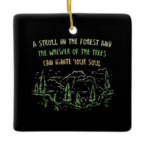 Camping Hiking Mountains Gift Ceramic Ornament