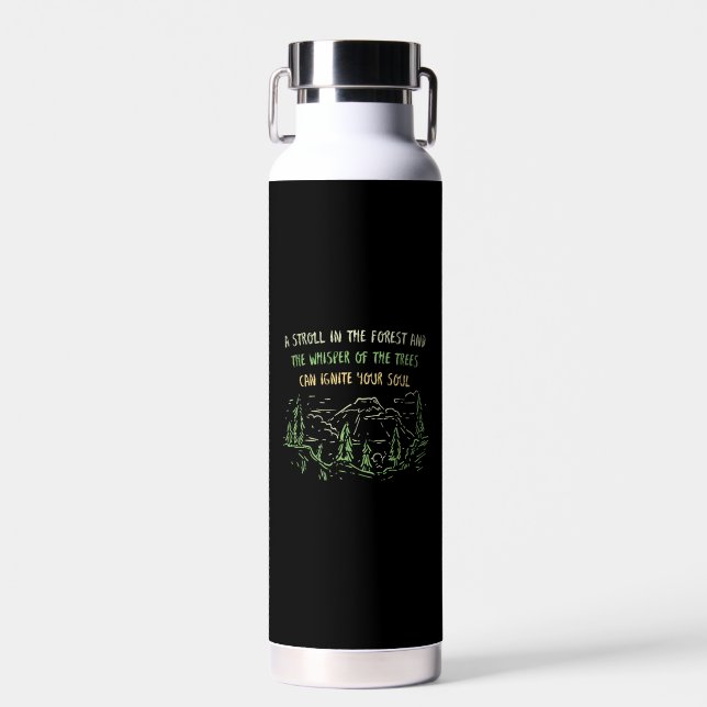 Camping Hiking Mountains Gift Water Bottle (Front)