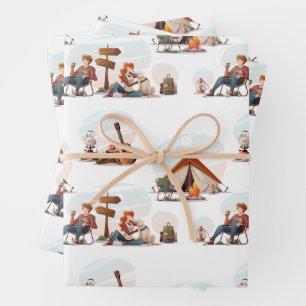Camping, Hiking, Nature and Outdoors Lovers  Wrapping Paper Sheets