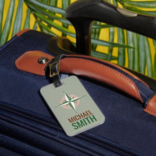 Camping Hiking Outdoor Enthusiast Compass Luggage Tag