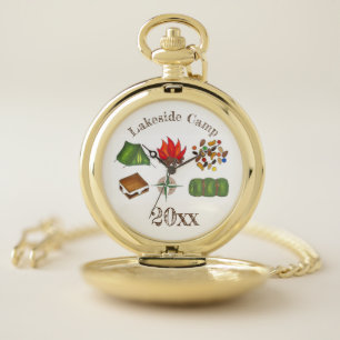 Camping Hiking Outdoor Summer Camp Compass S'mores Pocket Watch