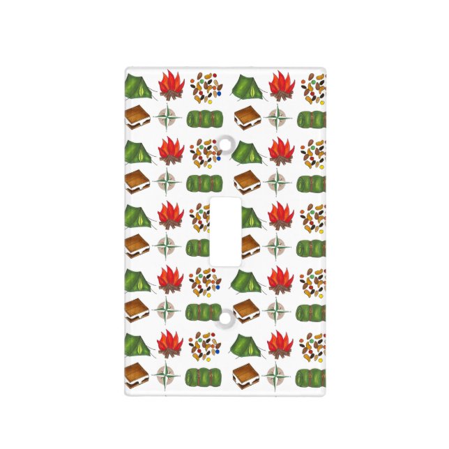 Camping Hiking Outdoor Summer Camp Decor Light Switch Cover (Front)