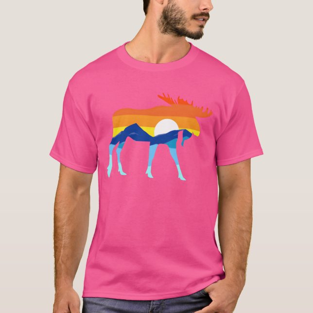 Camping Hiking Retro Mountains Outrs Camp Moose gi T-Shirt (Front)