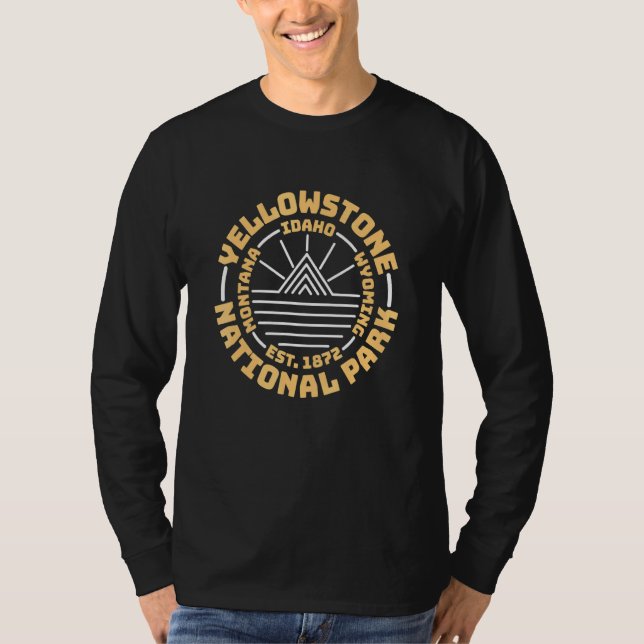 Camping Hiking Vintage Yellowstone National Park T-Shirt (Front)