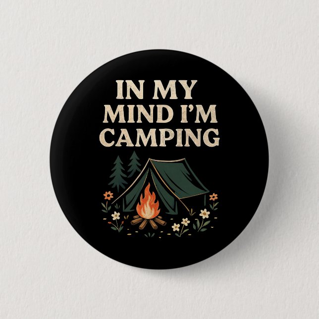 Camping Hiking Walking Vacation  Button (Front)