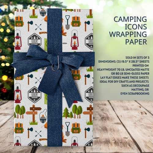 Camping Icons  Wrapping Paper