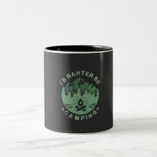Camping - I'D Rather Be Camping Two-Tone Coffee Mug