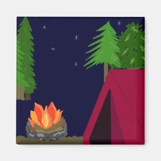 Camping in a Tent Magnet