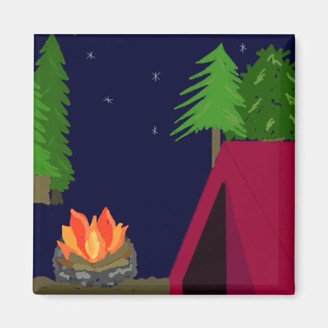 Camping in a Tent Magnet (Front)