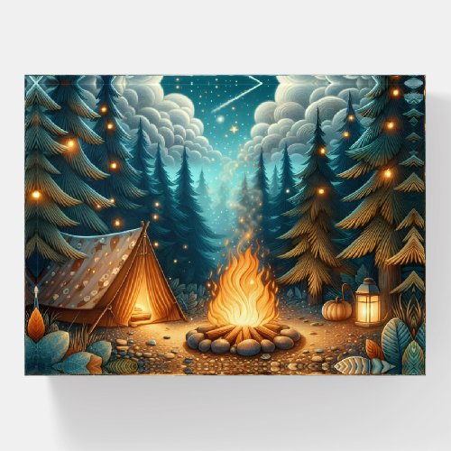 Camping in Forest Paperweight