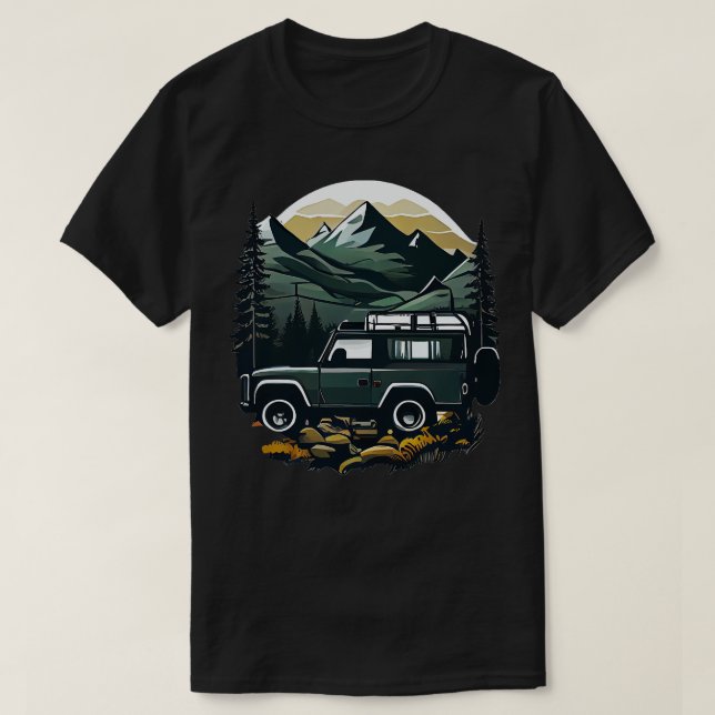 Camping in Land Rover 2 T-Shirt (Design Front)