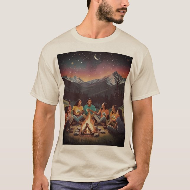 camping in mountain  T-Shirt (Front)
