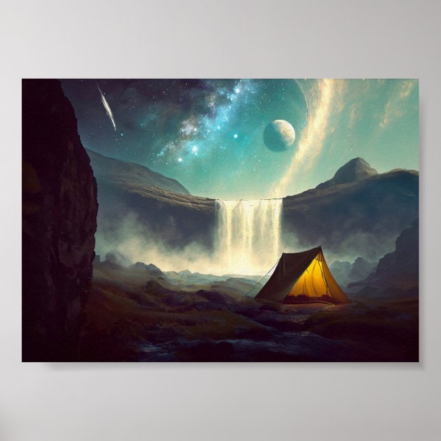 Camping in Space Poster (Front)
