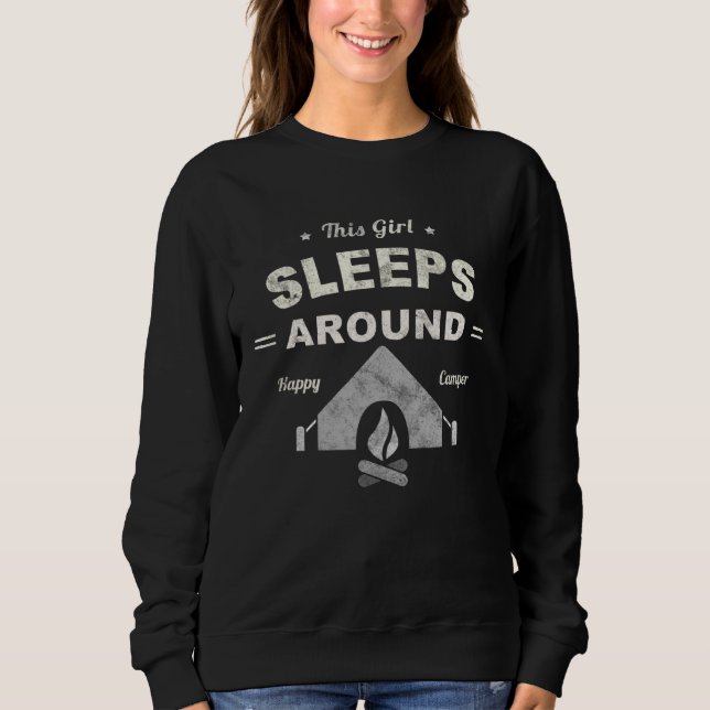 Camping In Tents Girl Camp Squad Princess Camper C Sweatshirt (Front)