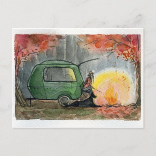 Camping in the forest. Postcard (Front)