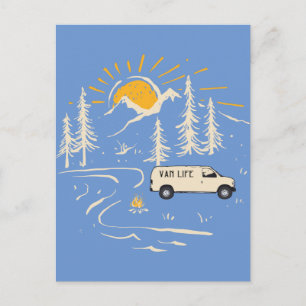 Camping In The Mountains Van Life Postcard