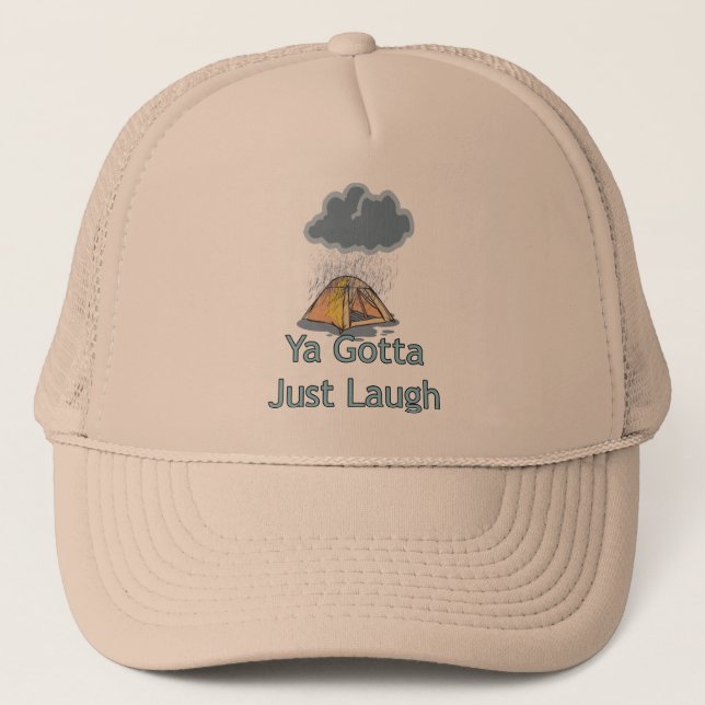 Camping in the Rain Trucker Hat (Front)