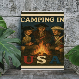 Camping in the USA 4th of July Poster