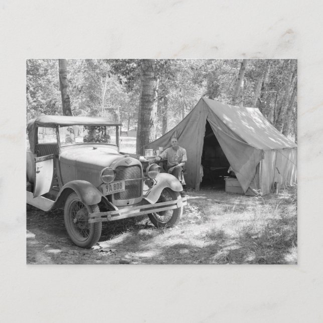 Camping in the Yakima Valley, 1936 Postcard (Front)