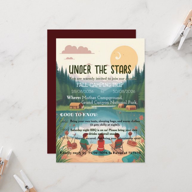 Camping invitation (Front/Back In Situ)