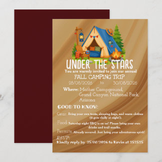 Camping invitation