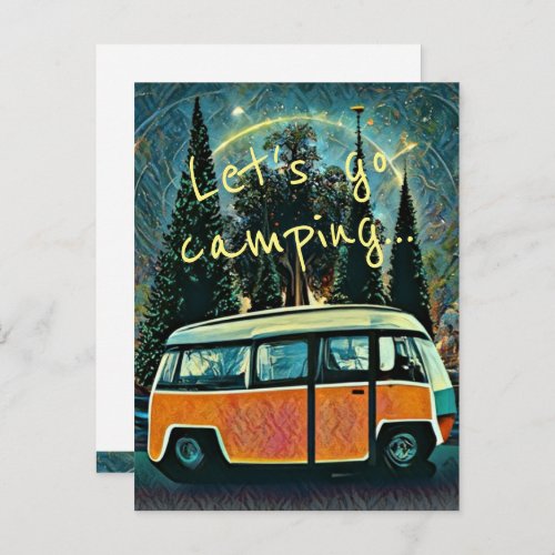 Camping Invitation Postcard