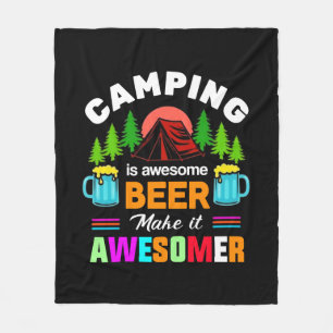 Camping is Awesome Beer Make it Awesomer-67357 Fleece Blanket