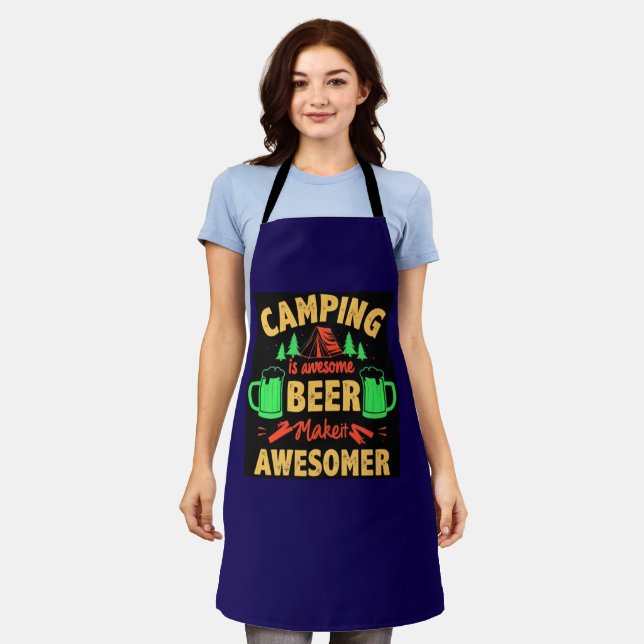 Camping is Awesome Beer Make it Awesomer-67688 Apron (Worn)