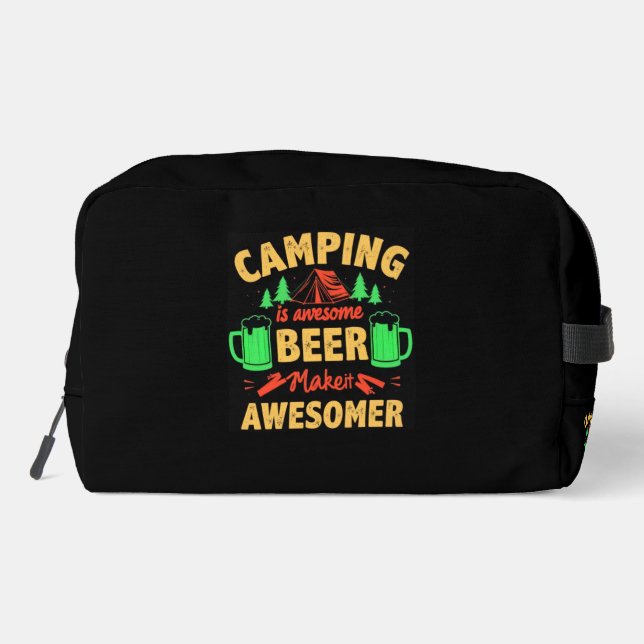 Camping is Awesome Beer Make it Awesomer-67688 Dopp Kit (Back)