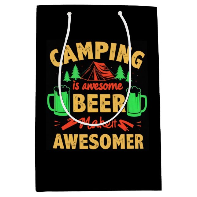 Camping is Awesome Beer Make it Awesomer-67688 Medium Gift Bag (Front)