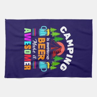 Camping is Awesome Beer Makeit Awesomer-67357 Kitchen Towel