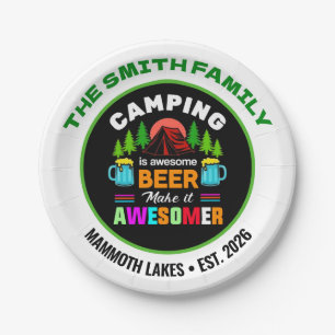 Camping is Awesome Beer Makeit Awesomer-67357 Paper Plates