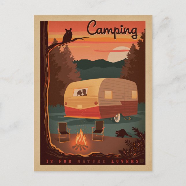 Camping is for Nature Lovers Postcard (Front)
