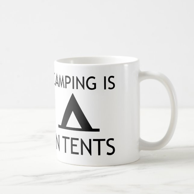 Camping Is In Tents Funny Pun Coffee Mug (Right)