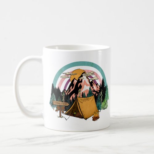 Camping Is In _ Tents Funny Retro Coffee Mug