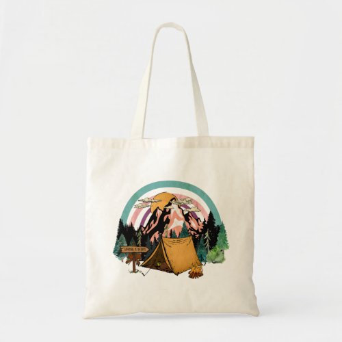 Camping Is In _ Tents Funny Retro Tote Bag