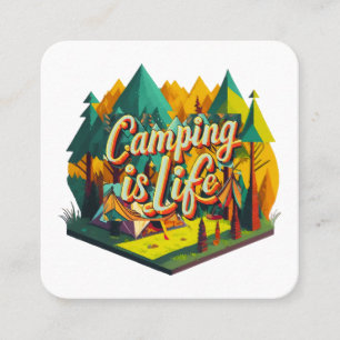 Camping is Life Square Business Card
