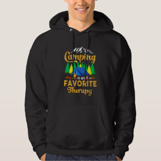 Camping Is My Favorite Therapy Cute Vintage Hoodie