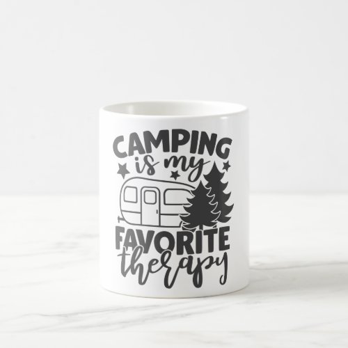 Camping Is My Favorite Therapy Funny Camper Saying Coffee Mug